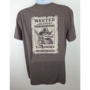 Flowgrown Wanted Alligator Wanted Poster Brown Tshirt Size XL